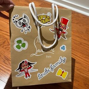 Christian Louboutin Tan Storage Bag with Fun Stickers